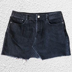 Zara Washed Black Denim Skirt